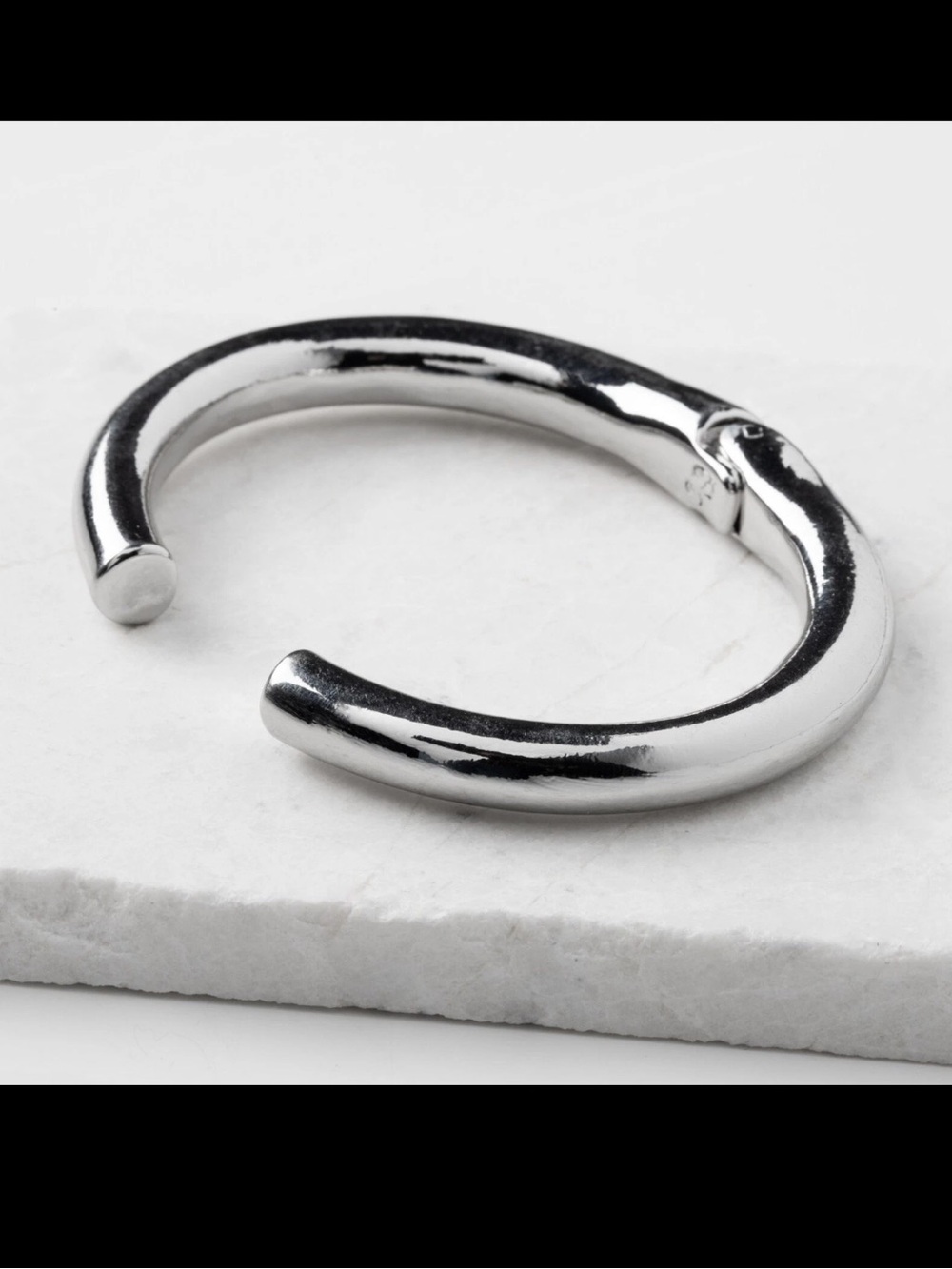 Plunder DesignJewelry Kadence Silver Hinged Cuff Bangle Bracelet NWOT